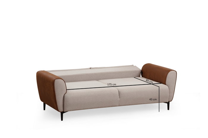 Atelier Del Sofa Sofá-Cama 3 Plazas Beige Canela, Elegante y Versátil para tu Hogar